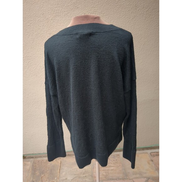BANANA REPUBLIC Womens XXL Black Fine Merino Wool Textured Rippled Sweater - Picture 4 of 13